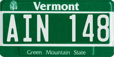 VT license plate AIN148