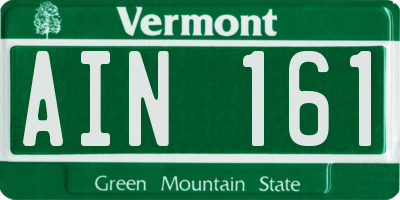 VT license plate AIN161