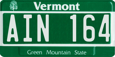 VT license plate AIN164