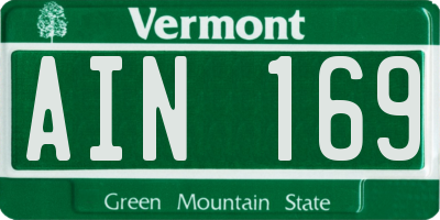 VT license plate AIN169