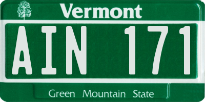 VT license plate AIN171