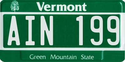 VT license plate AIN199