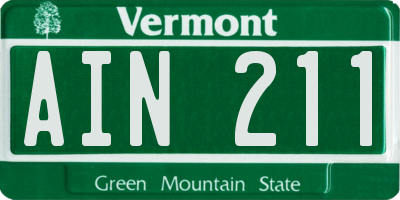 VT license plate AIN211