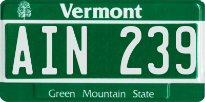 VT license plate AIN239