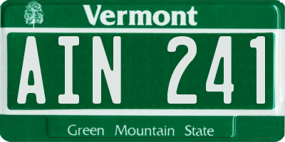 VT license plate AIN241
