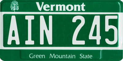 VT license plate AIN245