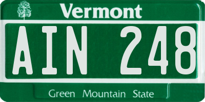 VT license plate AIN248