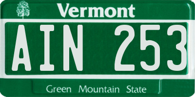 VT license plate AIN253