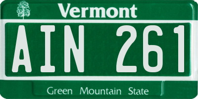 VT license plate AIN261