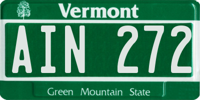 VT license plate AIN272