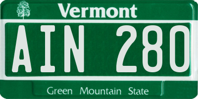 VT license plate AIN280