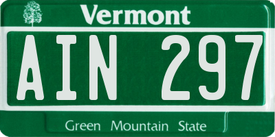 VT license plate AIN297