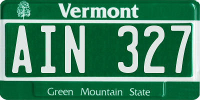 VT license plate AIN327