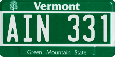 VT license plate AIN331
