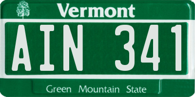 VT license plate AIN341