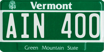 VT license plate AIN400