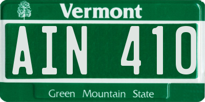 VT license plate AIN410