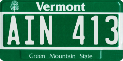 VT license plate AIN413