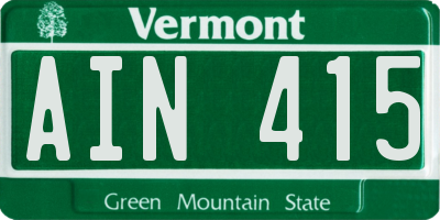 VT license plate AIN415
