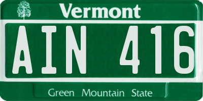 VT license plate AIN416
