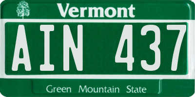 VT license plate AIN437