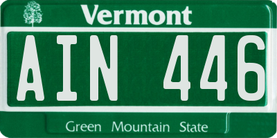 VT license plate AIN446