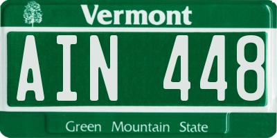 VT license plate AIN448
