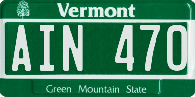 VT license plate AIN470