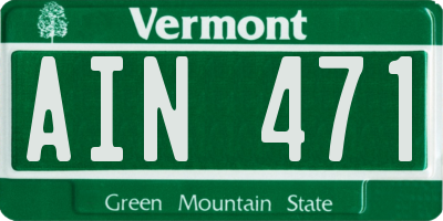 VT license plate AIN471