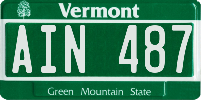 VT license plate AIN487