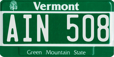 VT license plate AIN508