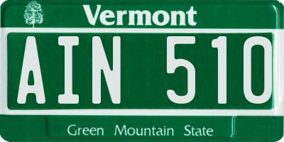 VT license plate AIN510