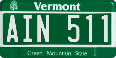 VT license plate AIN511