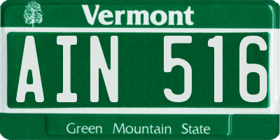 VT license plate AIN516
