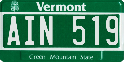 VT license plate AIN519