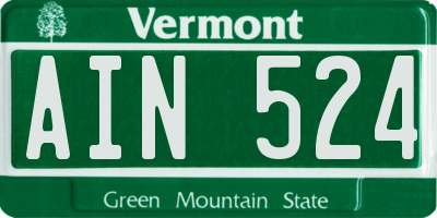 VT license plate AIN524