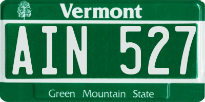 VT license plate AIN527