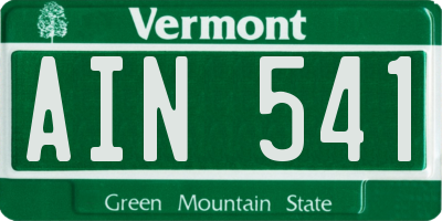 VT license plate AIN541