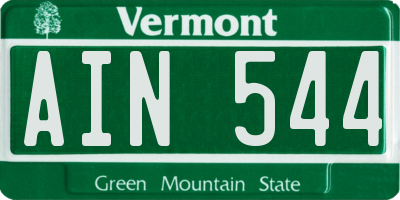 VT license plate AIN544