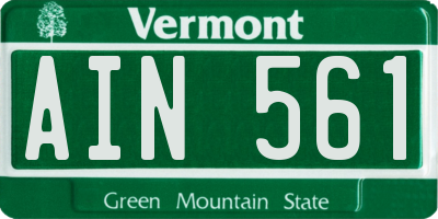 VT license plate AIN561