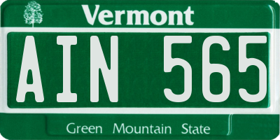 VT license plate AIN565