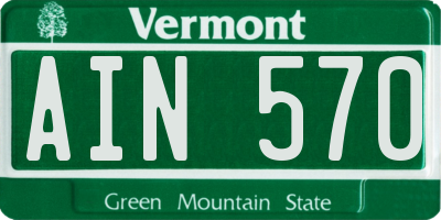 VT license plate AIN570
