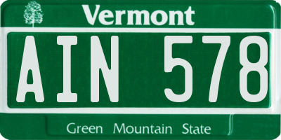 VT license plate AIN578