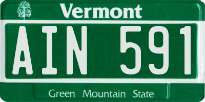 VT license plate AIN591
