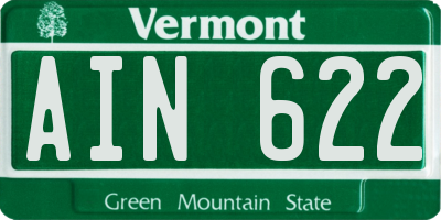 VT license plate AIN622
