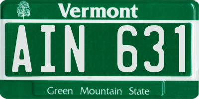 VT license plate AIN631