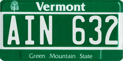VT license plate AIN632