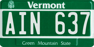 VT license plate AIN637