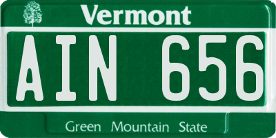 VT license plate AIN656