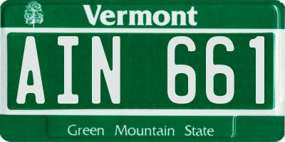 VT license plate AIN661